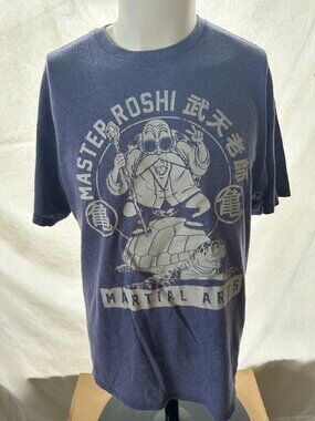 Dragonball Z Master Roshi Martial Arts Men's Blue Shirt Large Toei Animation Cot